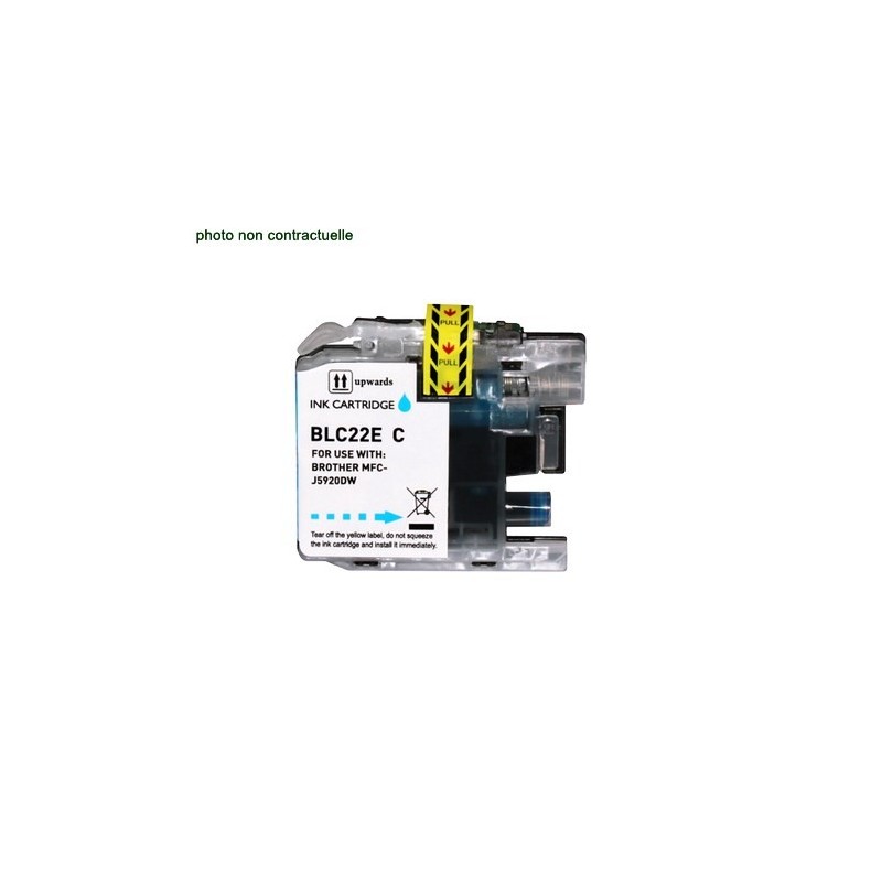 Brother® LC 22E Cyan (1200 pages) cartouche générique - Économies garanties