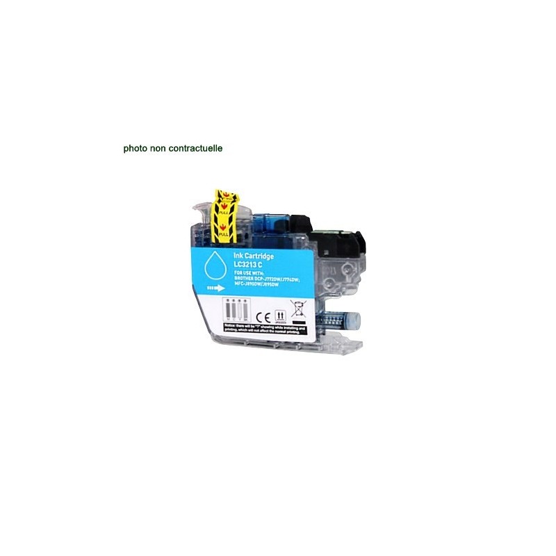 Brother® LC 3213 Cyan (400 pages) cartouche générique - Économies garanties