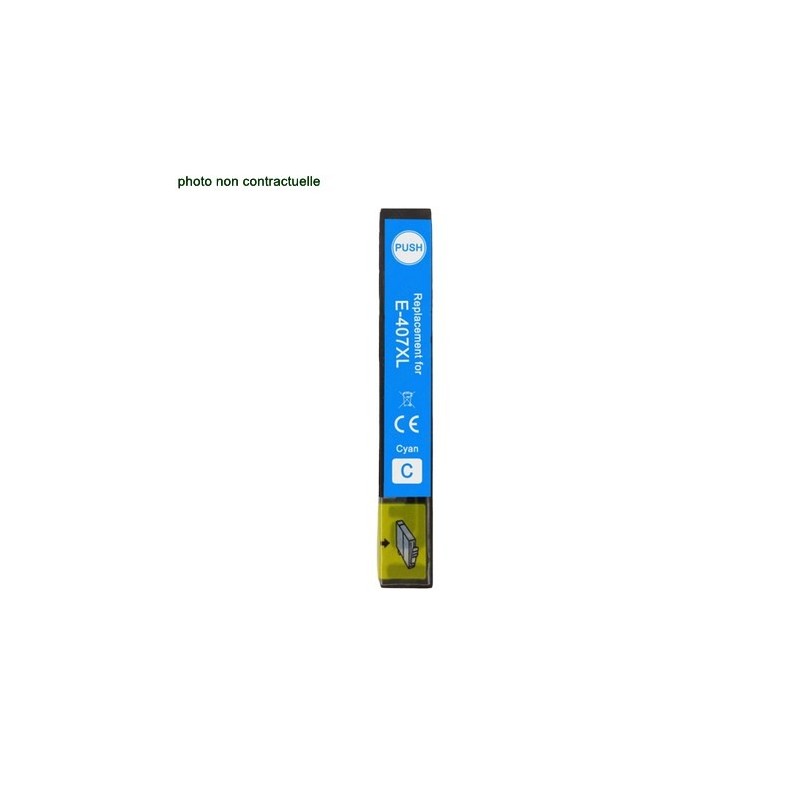 Epson® 407 XL Cyan (1900 pages) cartouche générique - Économies garanties