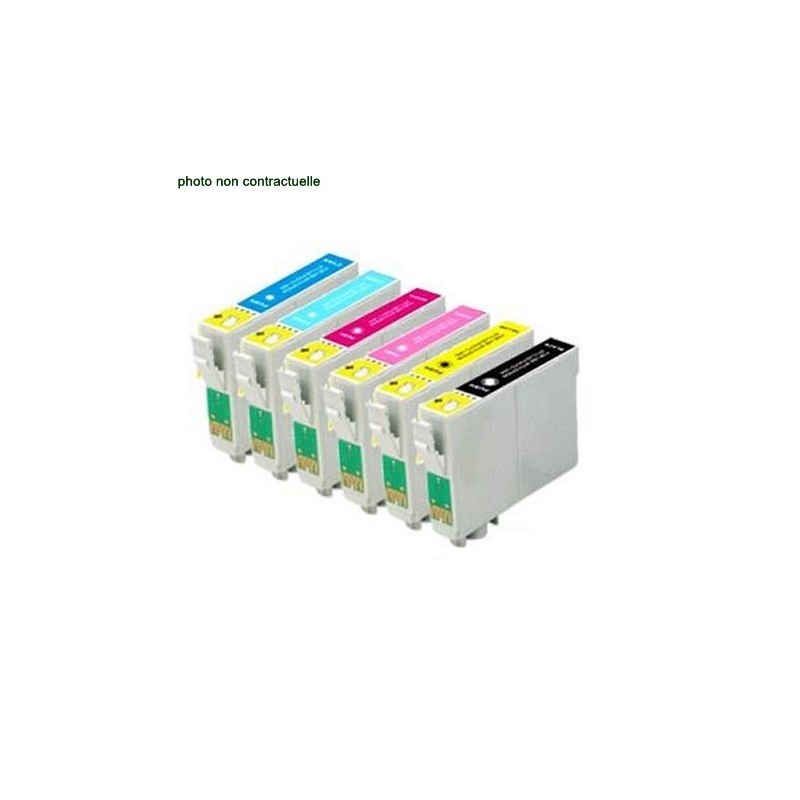 Epson® T0487 pack de 4 cartouches génériques - Économies garanties