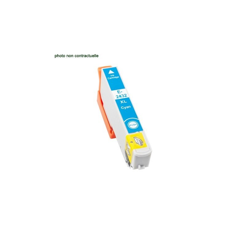 Epson® T2432 XL Cyan (740 pages) cartouche générique - Économies garanties