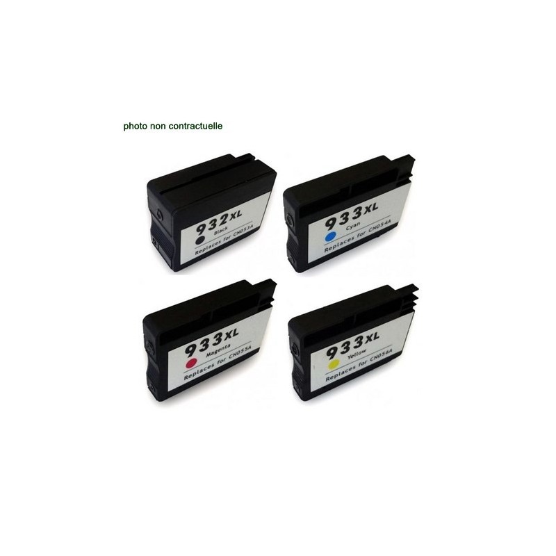HP® 933 XL pack de 4 cartouches génériques - Économies garanties