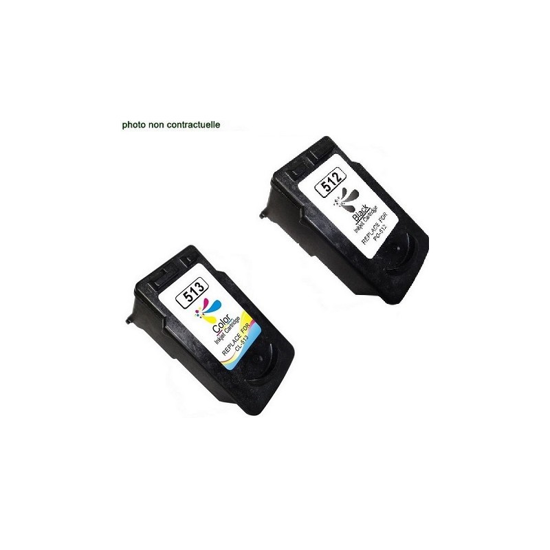Canon® PG512 / CL513 Génériques pack de 2 cartouches génériques - Économies garanties