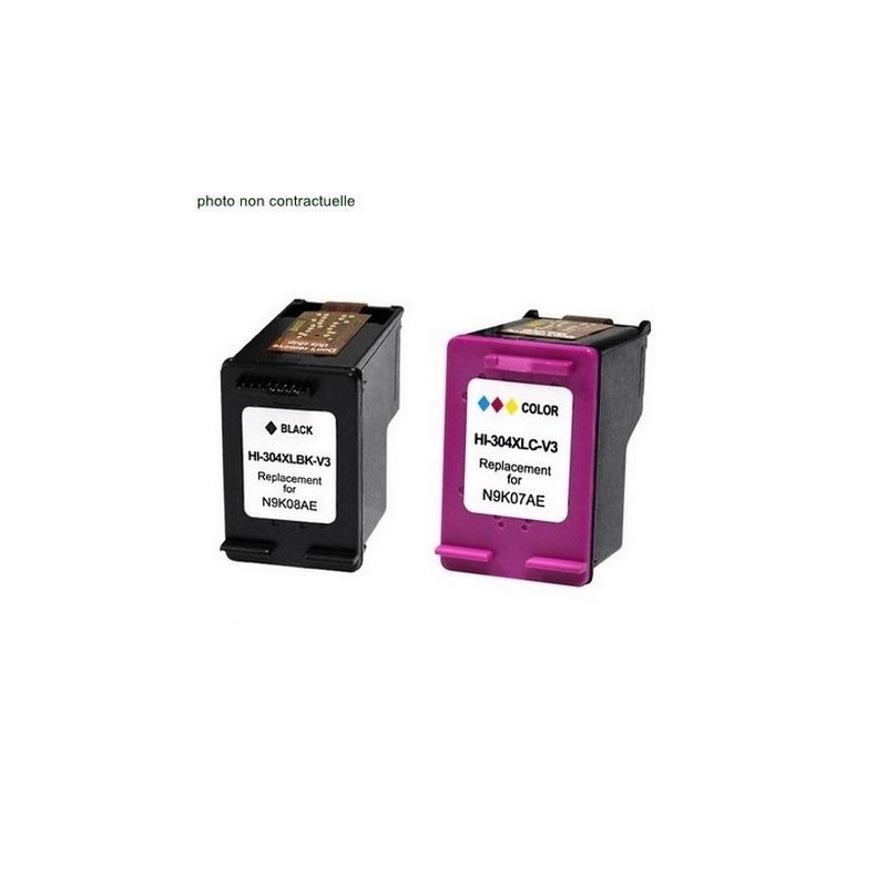 HP® 304 XXL (Black+CL) pack de 2 cartouches génériques - Économies garanties